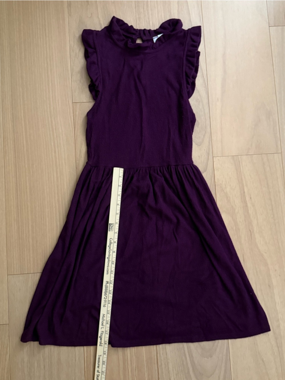 Alya Plum Ruffle Sleeve Knit Dress - Picture 9 of 9